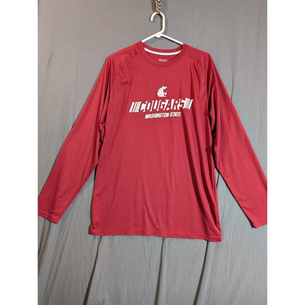 WSU Washington‎ State Cougars Red Long Sleeve Tee Shirt Men's Large